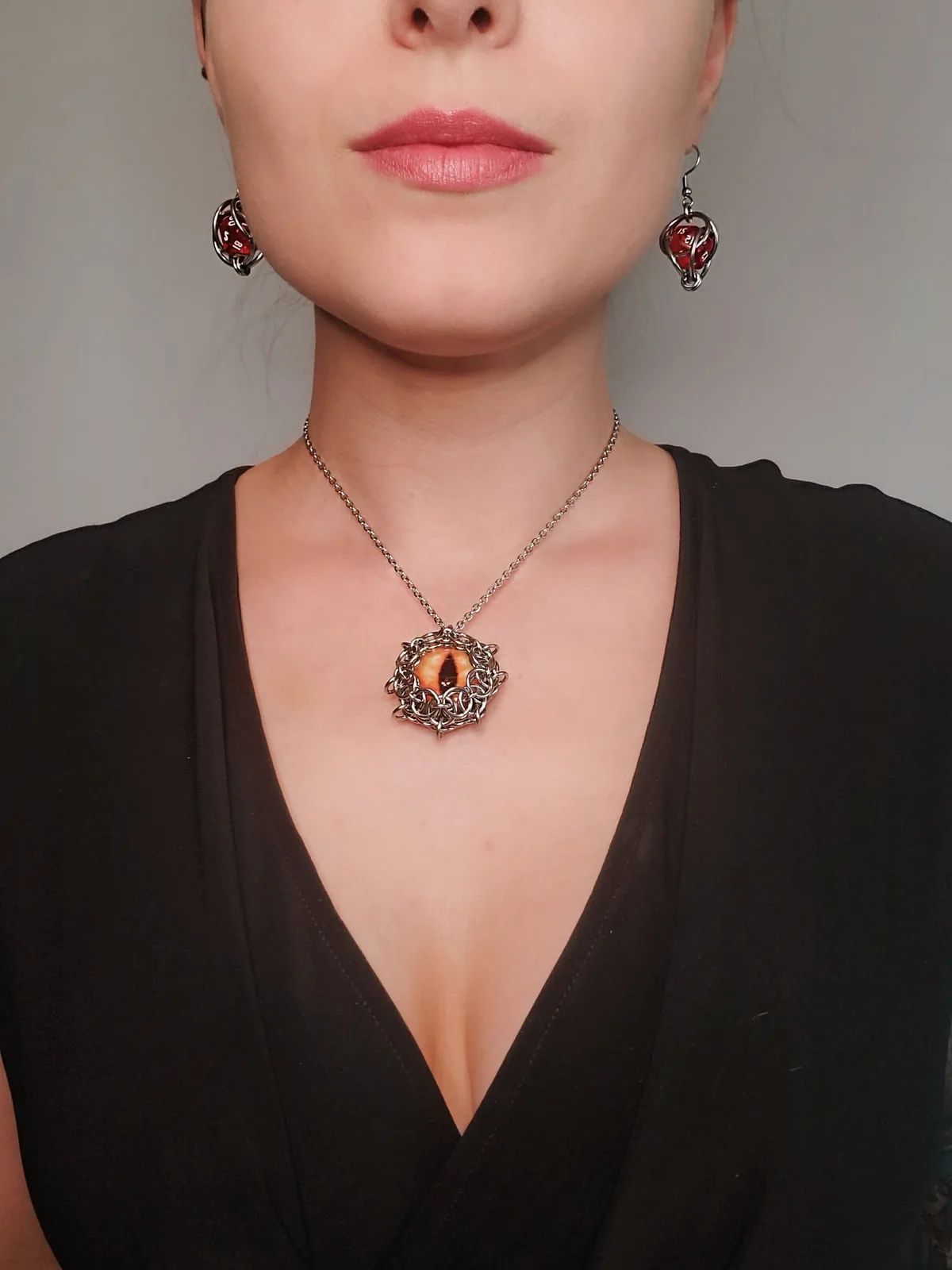 Dragon Eye pendant with orange eye