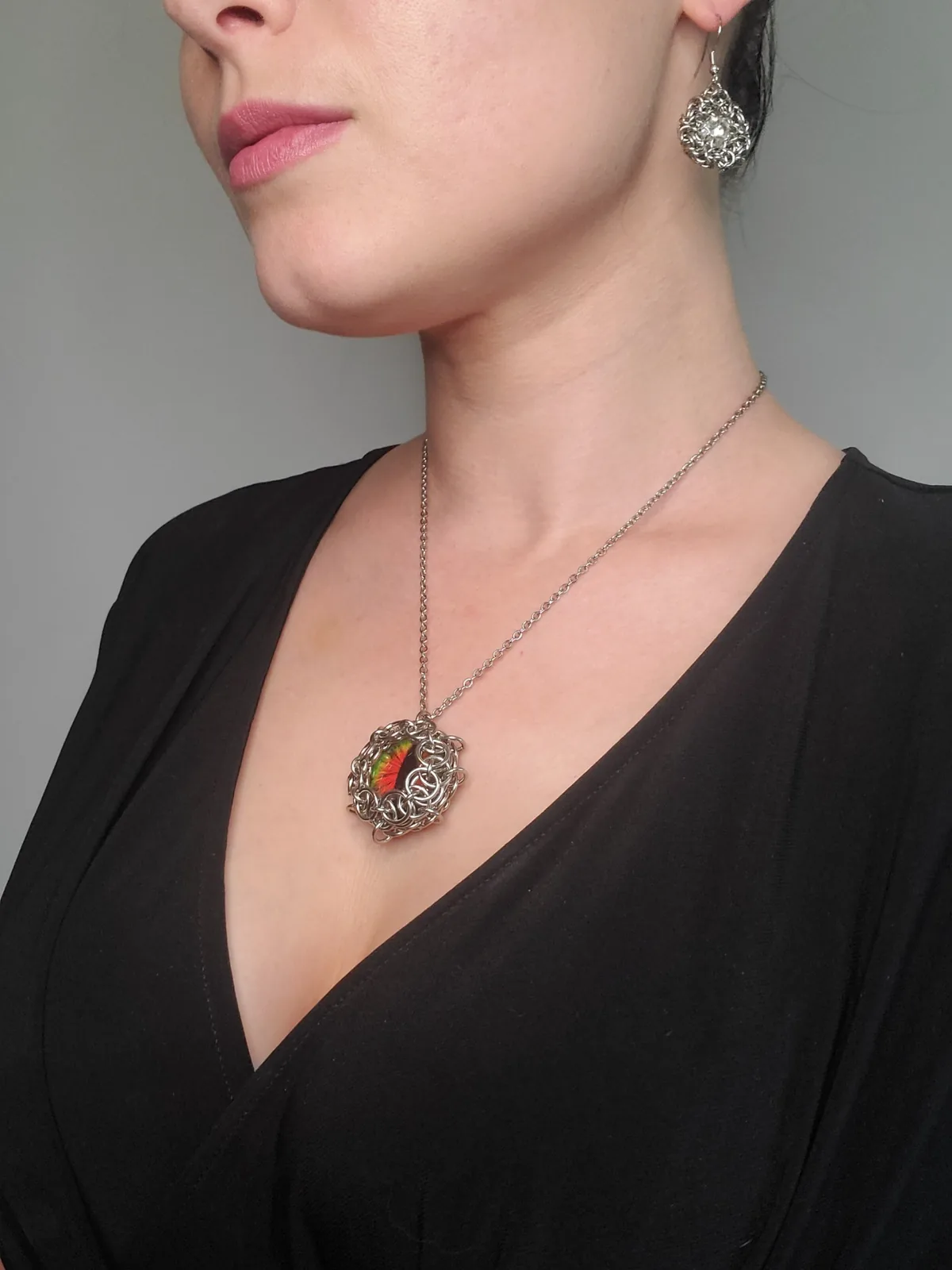 Dragon Eye pendant with red-orange eye