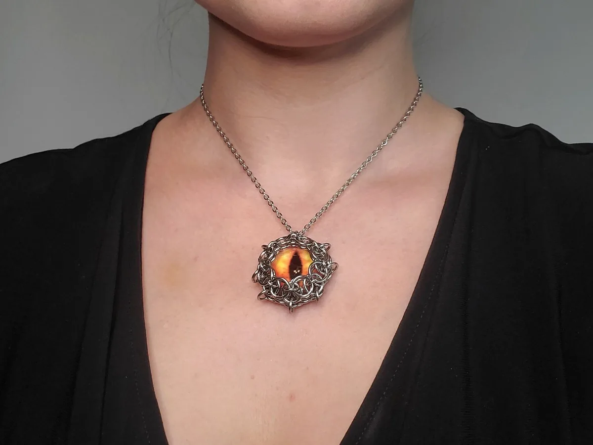 Dragon Eye pendant with orange eye