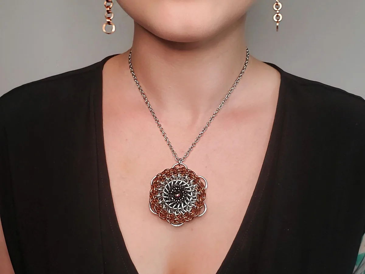 Eye of the Beholder pendant with a titanium ball at the center